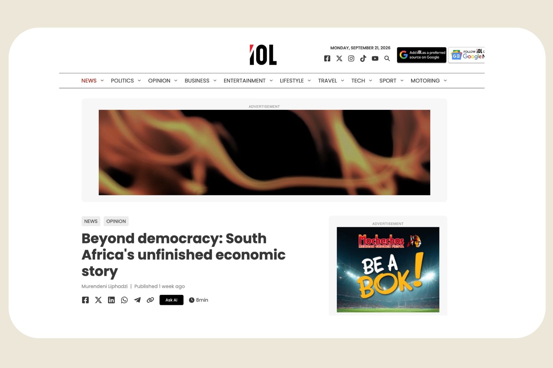 Dr Murendeni Liphadzi on IOL - September 2026